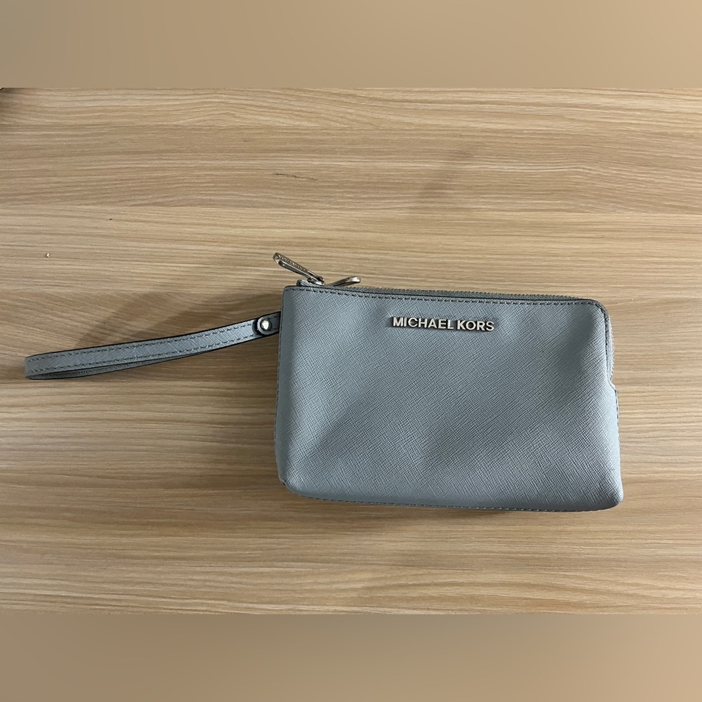 Baby blue Micheal Kors Wristlet